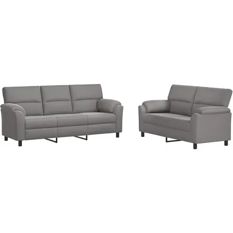 vidaXL Ensemble de Canapés 2 pcs Gris clair Velours – 295396 – image 2
