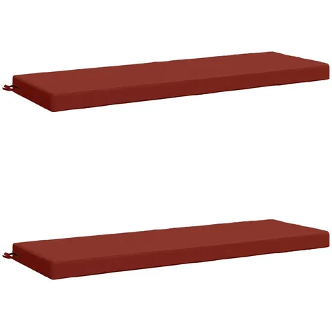 vidaXL Coussins de Banc SOEST 2 pc 100 % polyester Rouge – 471004 – image 2