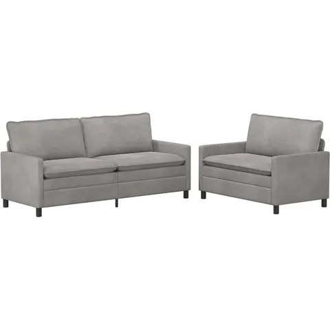 vidaXL Ensemble de Canapés 2 pc Gris clair Velours – 594180 – image 2