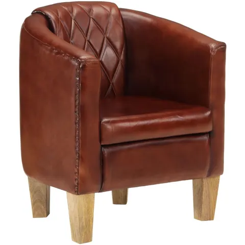 vidaXL Chaise cabriolet marron cuir véritable – 086654 – image 2
