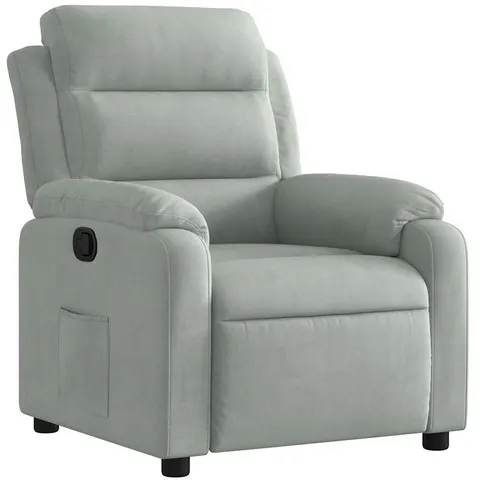 vidaXL Fauteuil inclinable gris clair velours – 202535 – image 2