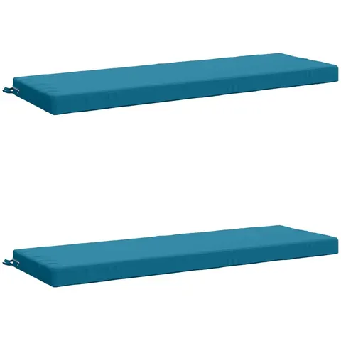 vidaXL Coussins de Banc SOEST 2 pc 100 % polyester Bleu clair – 471844 – image 3