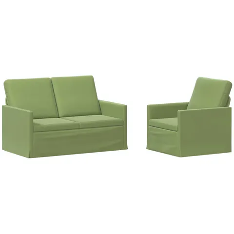 vidaXL Ensemble de Canapés 2 pcs Vert clair Velours (V) – 320432 – image 2