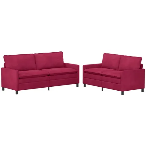 vidaXL Ensemble de Canapés 2 pc Bordeaux Velours – 594401 – image 2