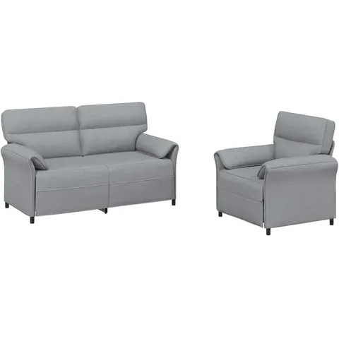 vidaXL Ensemble de Canapés 2 pc Gris clair Tissu – 776340 – image 2