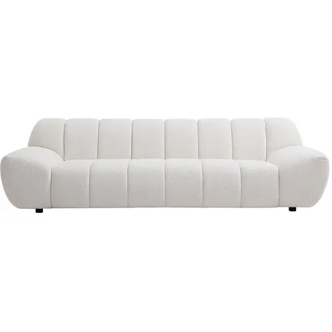 vente-unique.com Canapé fixe polyester 3 places blanc 258x72x108cm – image 3