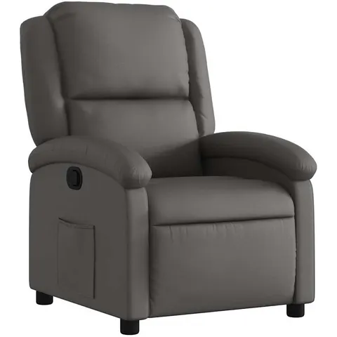 vidaXL Fauteuil inclinable gris cuir véritable – 199842 – image 2