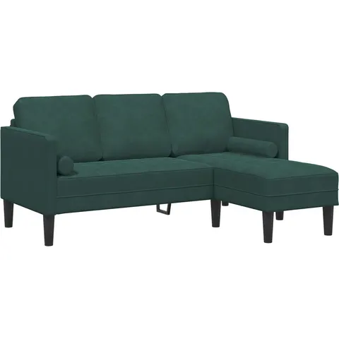 vidaXL Ensemble de Canapés avec coussin Vert foncé Polyester – 783981 – image 2