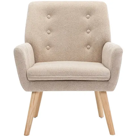 vente-unique.com Fauteuil droit polyester beige 65x79x68cm – image 3