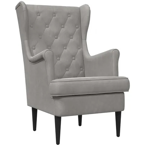 vidaXL Fauteuil Gris clair Velours – 636859 – image 2