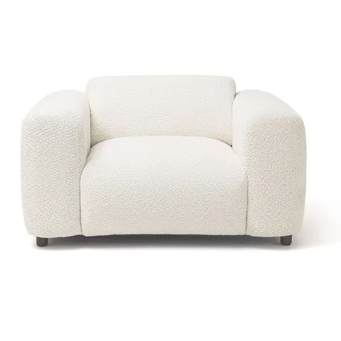 vente-unique.com Fauteuil droit polyester blanc 130x67x97cm – image 3