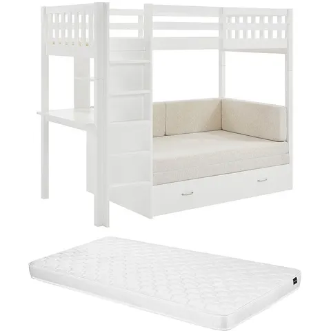 Vente-unique Hoogslaper hout wit 90 x 190 cm – 184594 – afbeelding 2