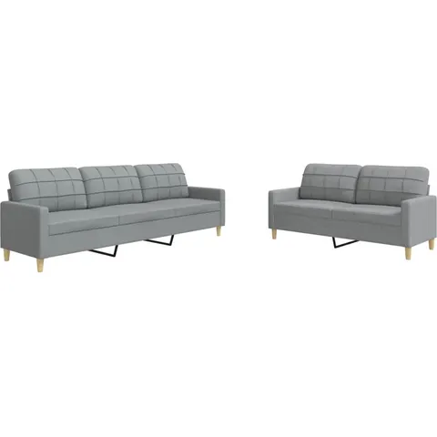 vidaXL Ensemble de canapés 2 pcs gris clair tissu – 603105 – image 2