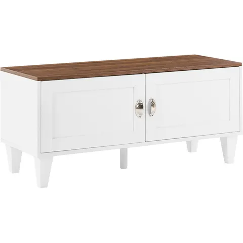 QUEBEC - Schoenenkast - Wit/Donkerbruin - MDF – afbeelding 2