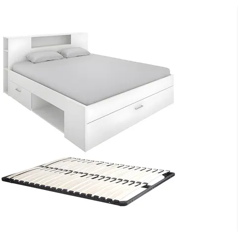 Vente-unique Bedframe hout wit 160 x 200 cm – 057898 – afbeelding 2