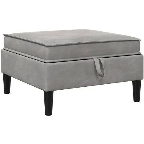 vidaXL Pouf avec Rangement Gris clair Velours – image 2