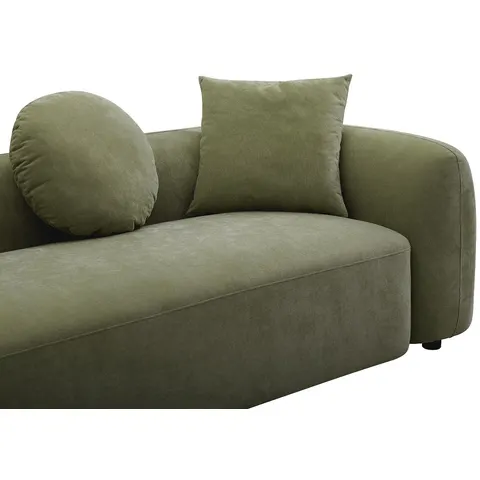 vente-unique.com Canapé fixe polyester 3 places vert 229x65x97cm – image 3