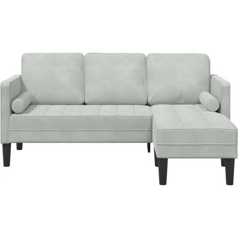 vidaXL Ensemble de Canapés avec coussin Gris clair Polyester – 783967 – image 2