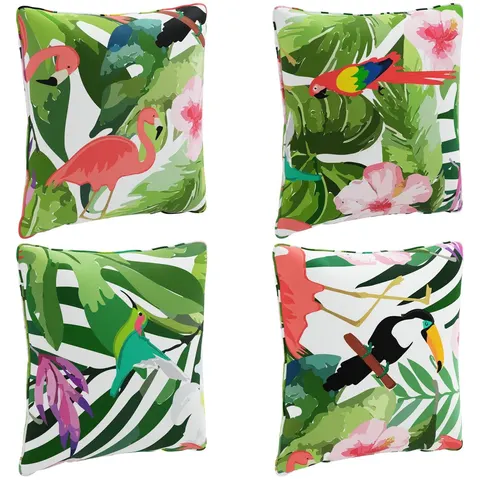 vidaXL Coussin de dos PUTTEN 4 pc 100 % polyester Multicolore – image 2