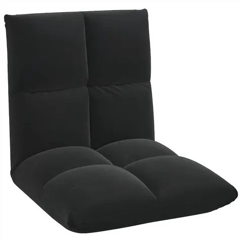 vidaXL Fauteuil de sol ajustable Noir Velours – 531598 – image 2