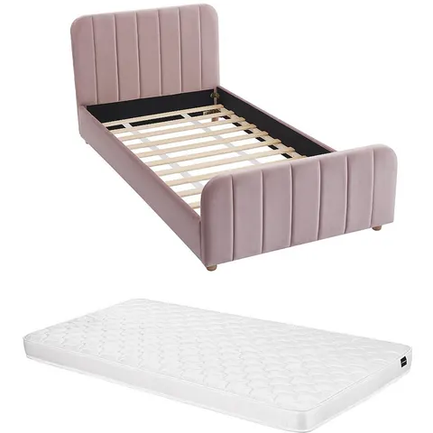 Vente-unique Bedframe fluweel roze 90 x 190 cm – 158694 – afbeelding 2