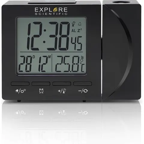 Explore Scientific RDP1001 digitale projectiewekker | Groot display | Dag - Datum aanduiding | Thermometer | Zwart – afbeelding 2