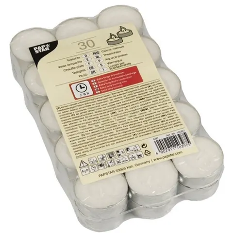 Waxinelichtjes, diameter 37 mm, wit – afbeelding 2