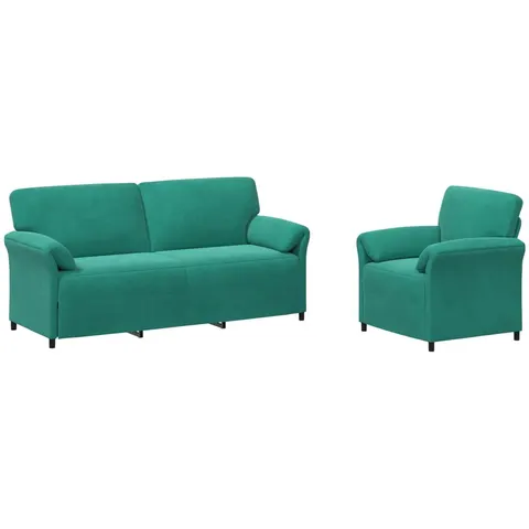 vidaXL Ensemble de Canapés 2 pc Turquoise Velours – 777002 – image 2