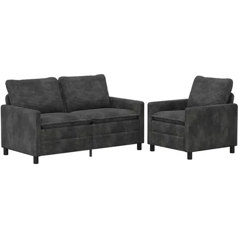 vidaXL Ensemble de Canapés 2 pc Gris foncé Polyester – 593862 – image 2