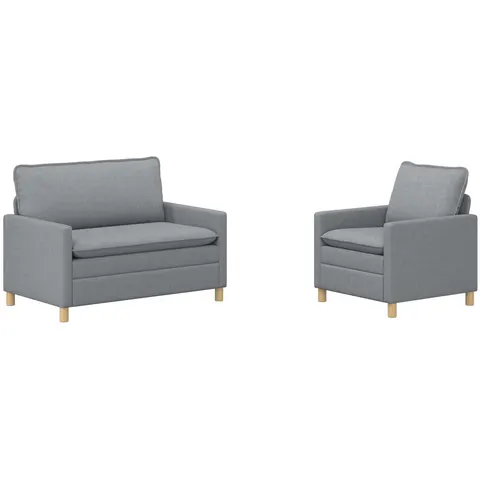vidaXL Ensemble de Canapés 2 pc Gris clair Tissu – 593084 – image 2