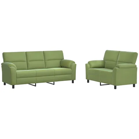 vidaXL Ensemble de Canapés 2 pcs Vert clair Velours – 295280 – image 2