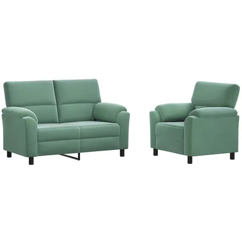 vidaXL Ensemble de Canapés 2 pcs Vert Mer Velours – 294665 – image 2