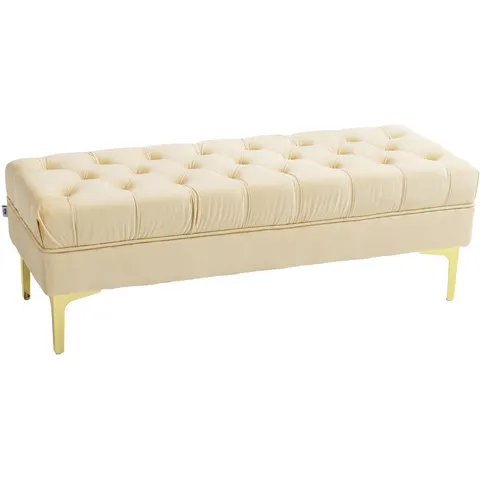HOMCOM-Bedeindebank-Polyester-118x45x42cm-Beige – afbeelding 2