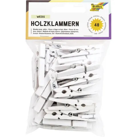 Wasknijper folia 48 stuks drie formaten hout – afbeelding 2