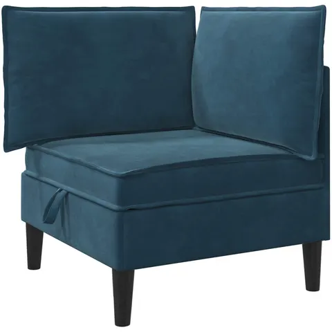 vidaXL Sofa avec rangement Bleu Velours – image 2