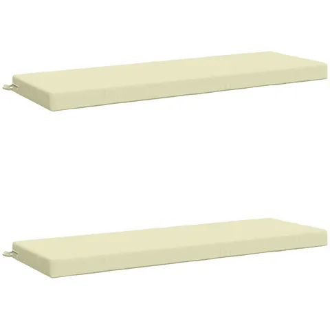 vidaXL Coussins de Banc SOEST 2 pc 100 % polyester Crème – 471769 – image 2