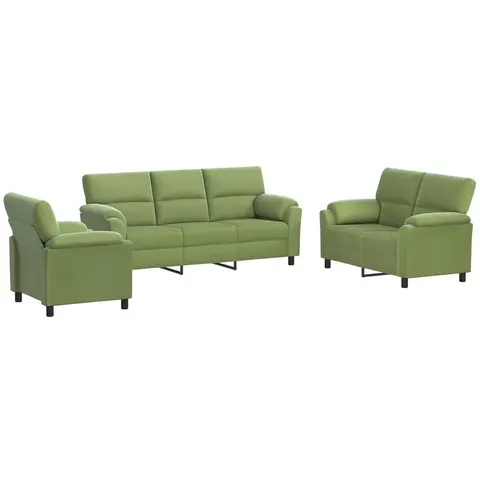 vidaXL Ensemble de Canapés 3 pcs Vert clair Velours – 295006 – image 2