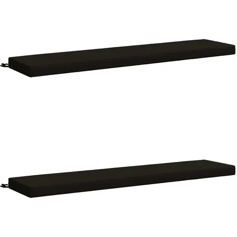 vidaXL Coussins de Banc SOEST 2 pc 100 % polyester Noir – 468080 – image 2
