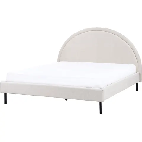 MARGUT - Bed - Lichtbeige - 160 x 200 cm - Polyester – afbeelding 2