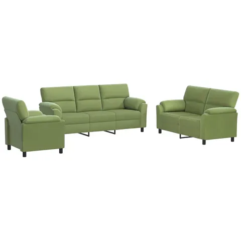 vidaXL Ensemble de Canapés 3 pcs Vert clair Velours – 295143 – image 2
