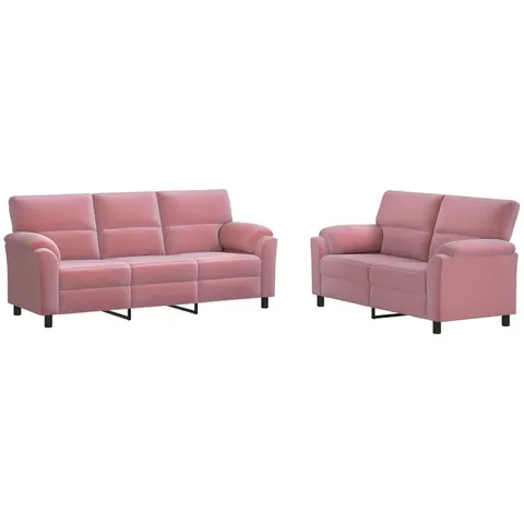 vidaXL Ensemble de Canapés 2 pcs Rose Velours – 295433 – image 2