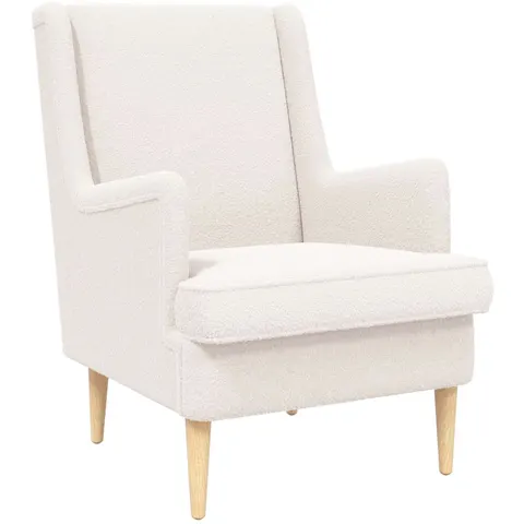 vidaXL Fauteuil Crème Bouclé – 637160 – image 2