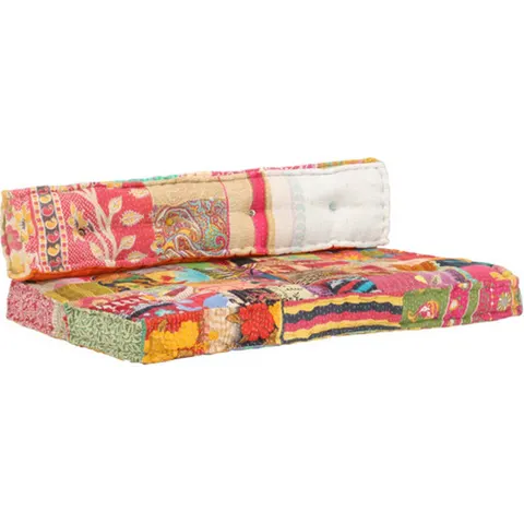 vidaXL Coussin de canapé palette Multicolore Tissu Patchwork – 867526 – image 3