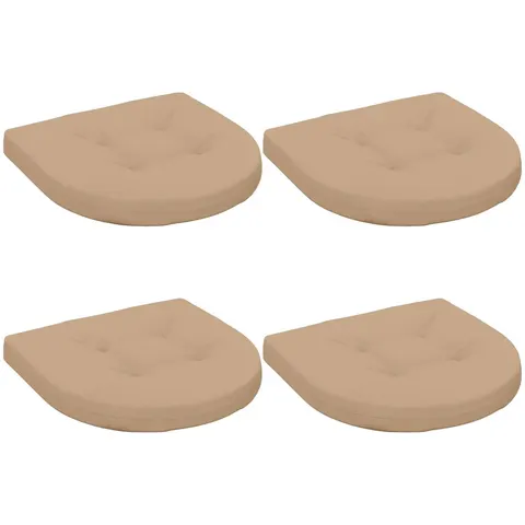 vidaXL Coussins de siège 4 pièces 4 pc 100 % polyester Sable – 421573 – image 2