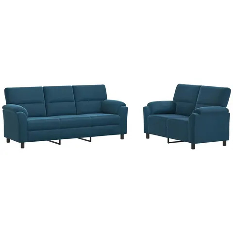 vidaXL Ensemble de Canapés 2 pcs Bleu Velours – 295341 – image 2