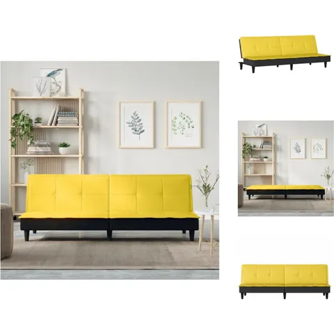 vidaXL Canapé-lit jaune clair tissu – 734152 – image 2