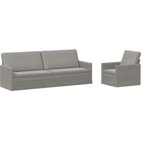 vidaXL Ensemble de Canapés 2 pcs Gris clair Velours (V) – 320791 – image 2