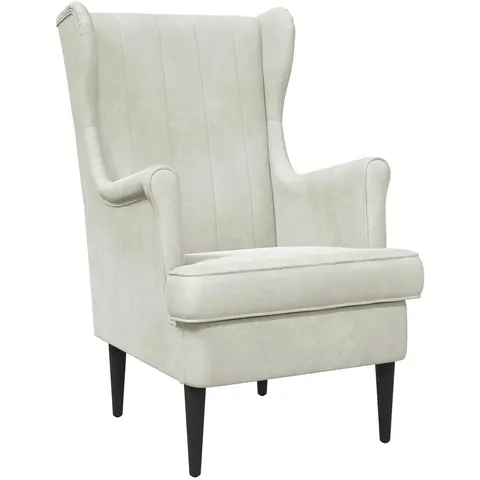 vidaXL Fauteuil Crème Velours – 637030 – image 2