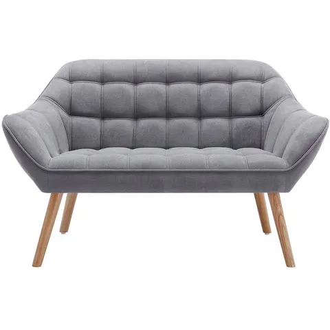 vente-unique.com Canapé fixe polyester 2 places gris 127x77x73cm – image 3