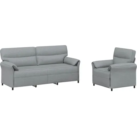 vidaXL Ensemble de Canapés 2 pc Gris clair Tissu – 776487 – image 2